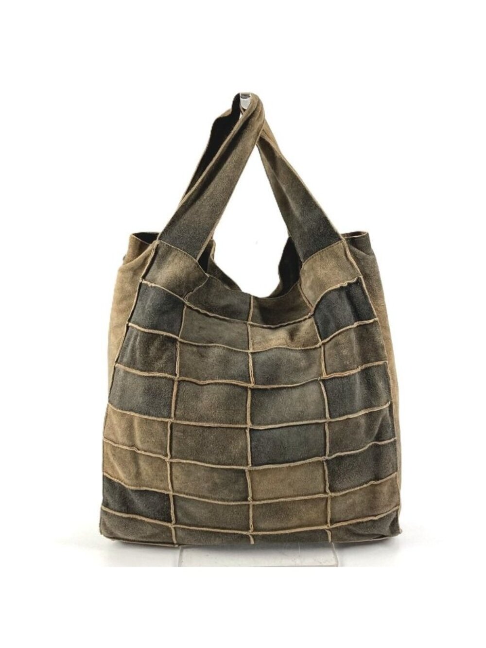 Chanel Shoulder Bag Suede Gray